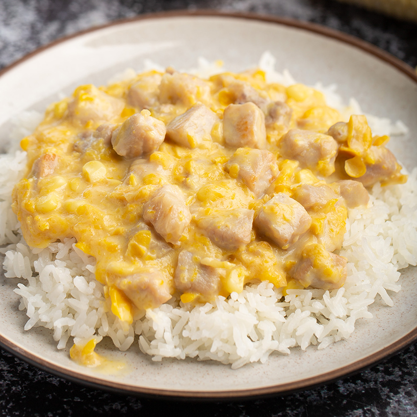 Creamed Corn With Pork and Rice