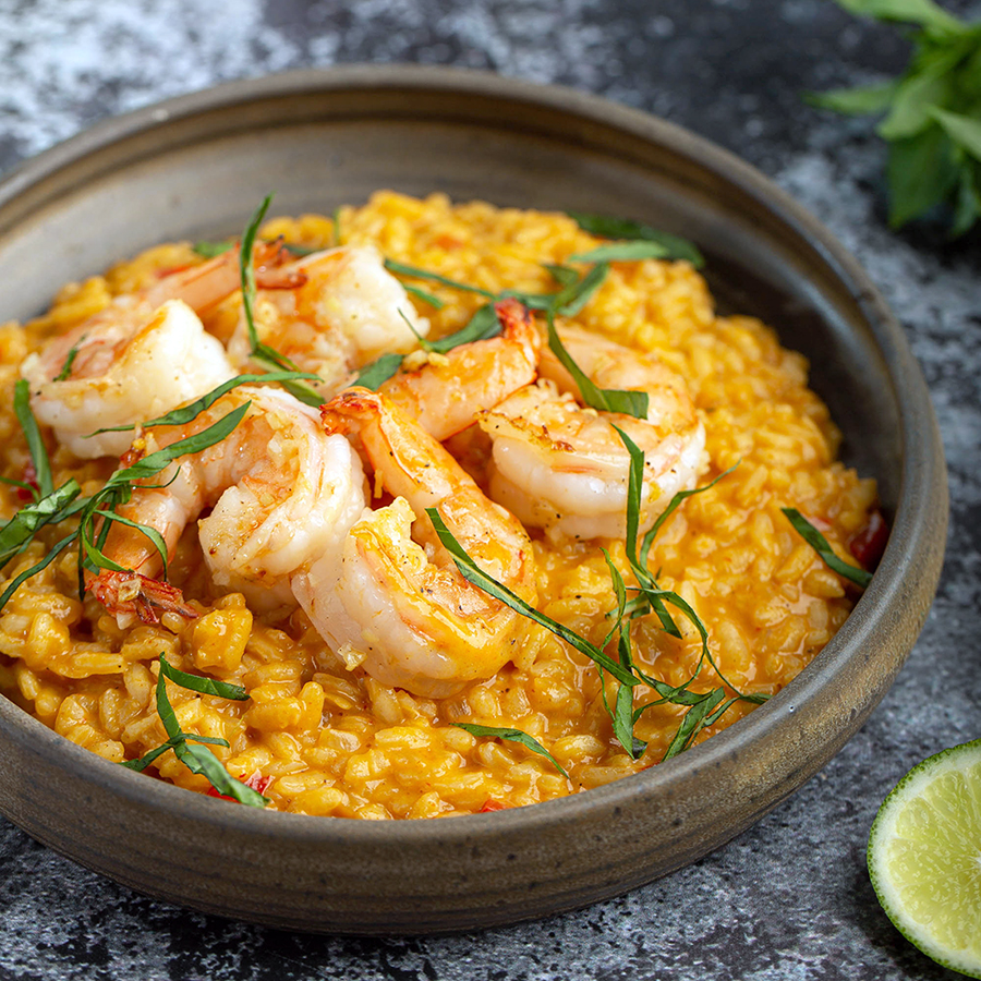 Red Curry Risotto with Shrimps - The Missing Lokness